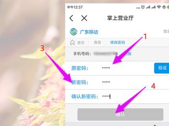 如何在手机版中国移动中更改服务密码