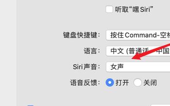 怎么将mac苹果电脑的语音助手siri设置为女声