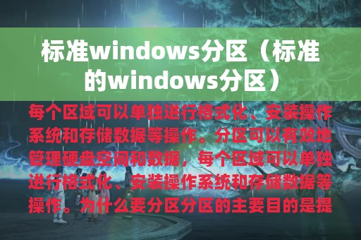 标准windows分区