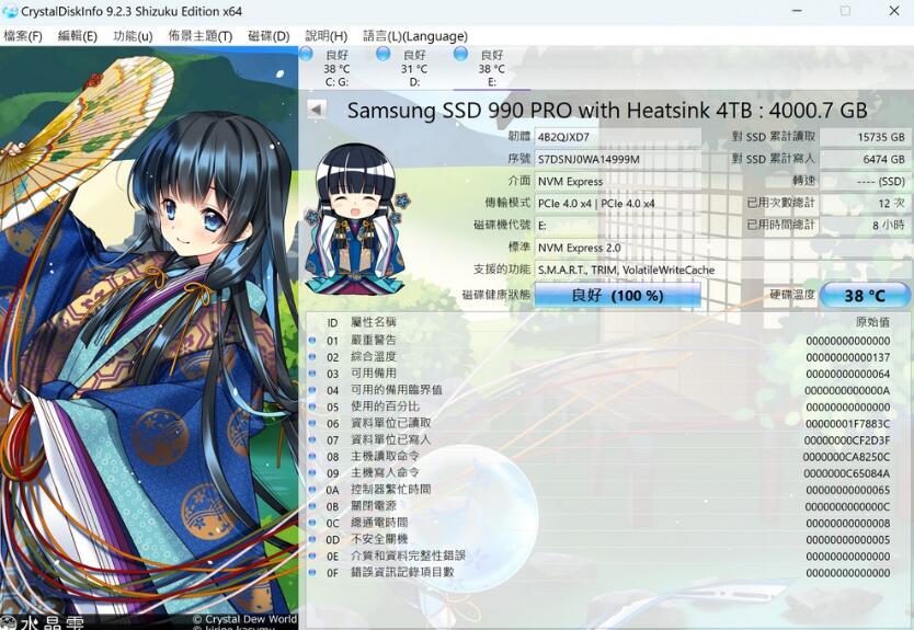 SAMSUNG 990 PRO with Heatsink PCIe 4.0 M.2固态硬盘开箱测试