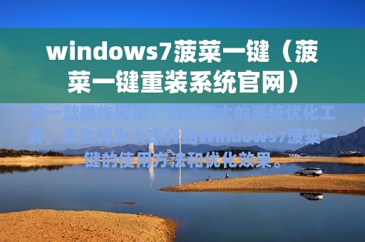 windows7菠菜一键（菠菜一键重装系统官网）