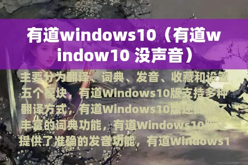 有道windows10（有道window10 没声音）