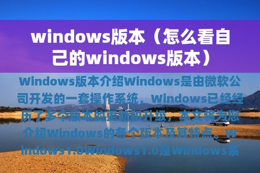 windows版本