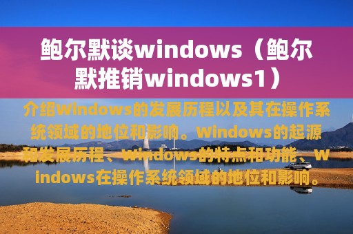 鲍尔默谈windows