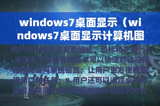 windows7桌面显示（windows7桌面显示计算机图标）