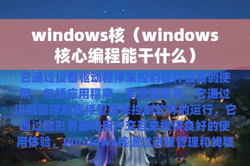 windows核（windows核心编程能干什么）