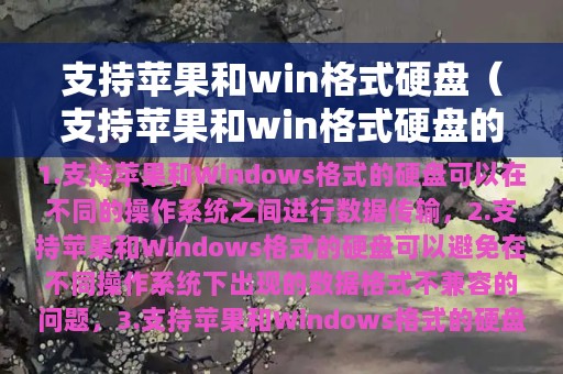 支持苹果和win格式硬盘（支持苹果和win格式硬盘的手机）