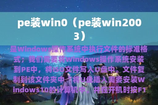 pe装win0（pe装win2003）