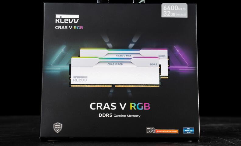 KLEVV CRAS V RGB DDR5 6400MT/s晶灿白內存开箱测试