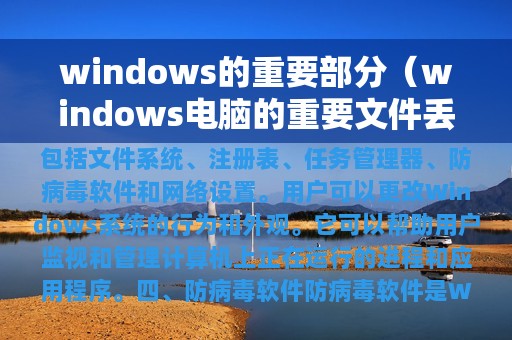 windows的重要部分（windows电脑的重要文件丢失了怎么办）