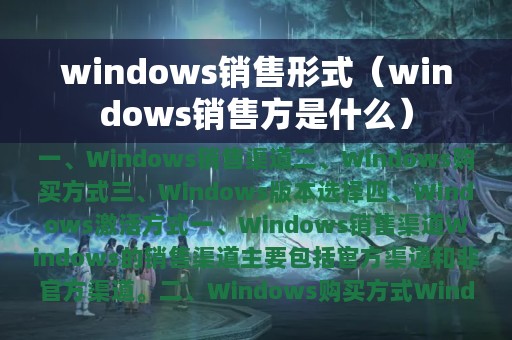 windows销售形式（windows销售方是什么）