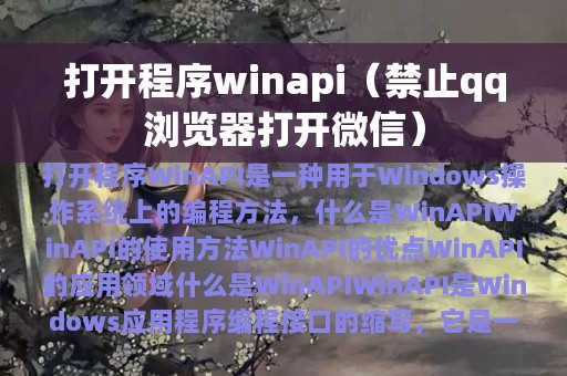 打开程序winapi