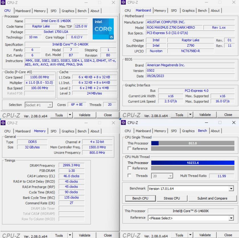 i9 14900K、i7 14700K、i5 14600K对比评测