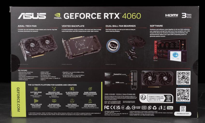 ASUS Dual GeForce RTX4060 OC 8GB GDDR6显卡开箱评测