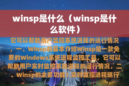 winsp是什么（winsp是什么软件）