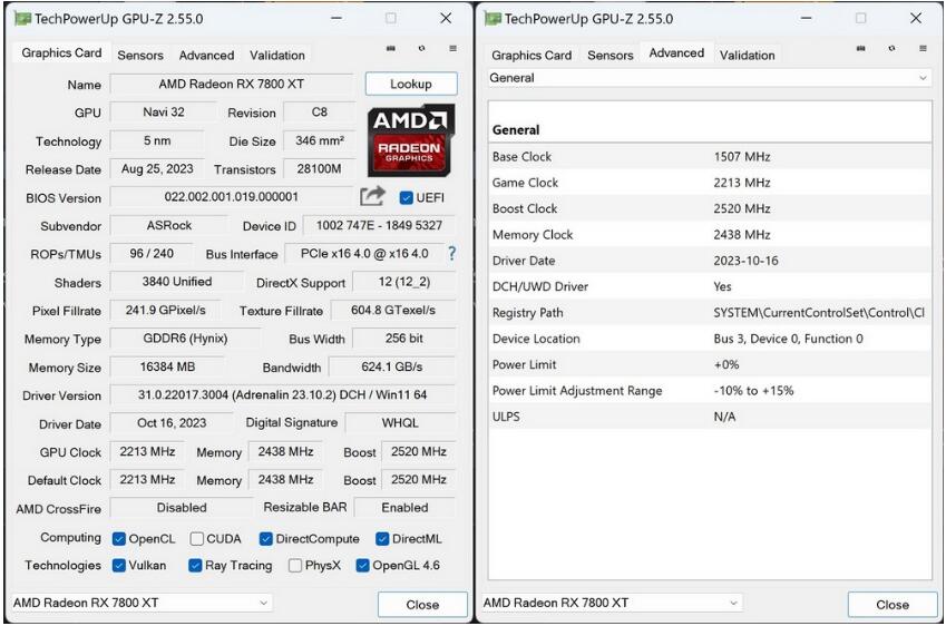 ASRock Radeon RX7800XT Steel Legend 16GB OC显卡开箱评测