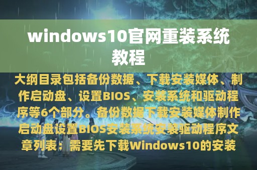 windows10官网重装系统教程