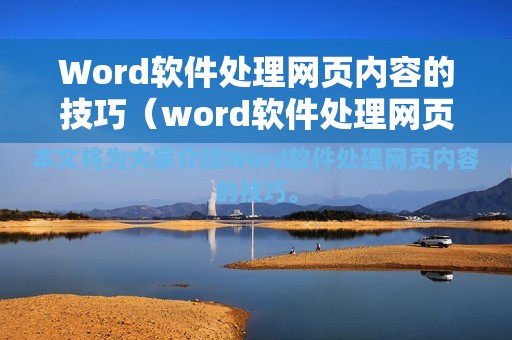 Word软件处理网页内容的技巧（word软件处理网页内容的技巧有哪些）