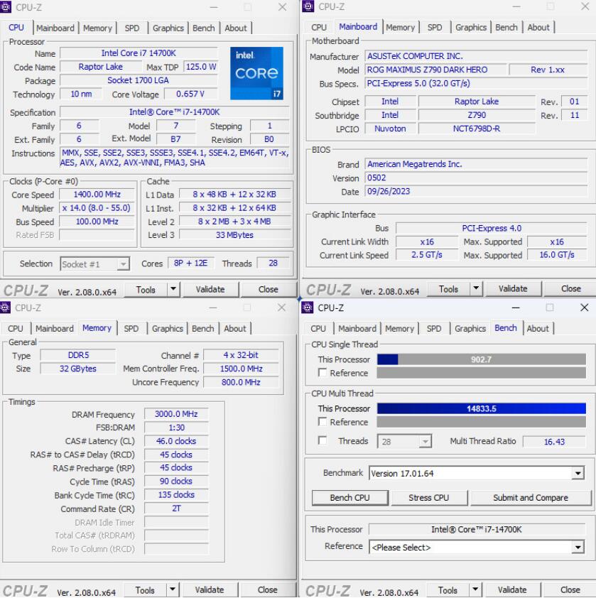 i9 14900K、i7 14700K、i5 14600K对比评测