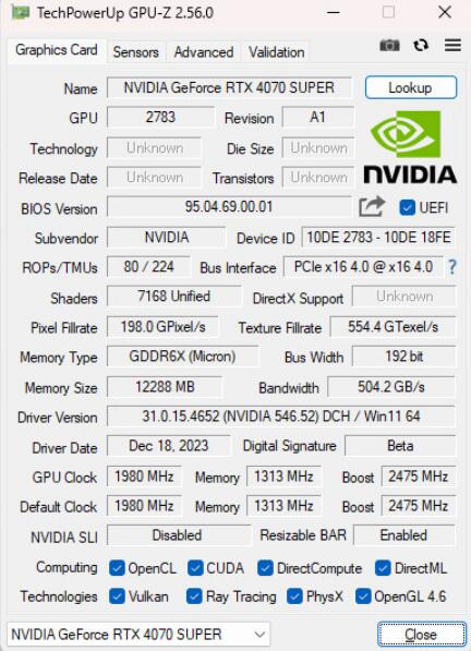 NVIDIA GeForce RTX4070Super开箱评测（RTX4070、RTX4070Ti、RTX4070Super、RX 7800XT对比测试）