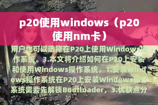 p20使用windows（p20使用nm卡）