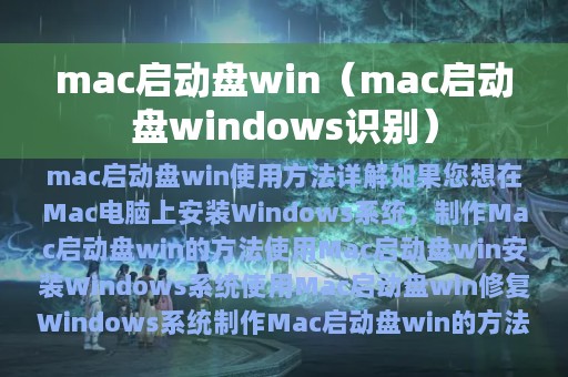 mac启动盘windows识别(mac启动盘win)