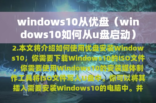 windows10从优盘