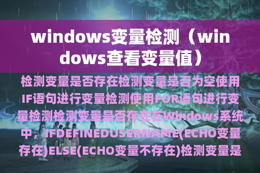 windows变量检测