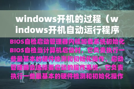 windows开机的过程（windows开机自动运行程序）