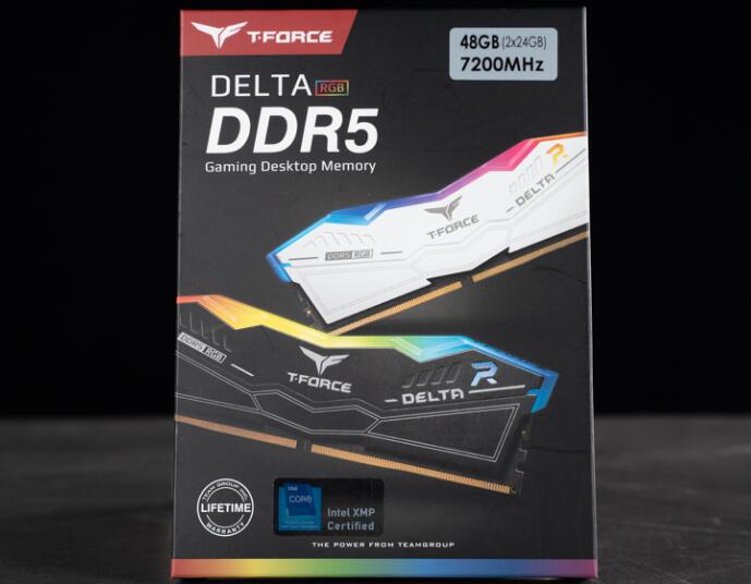 十铨T-FORCE DELTA RGB DDR5 7200MT/s 24GBx2內存开箱评测