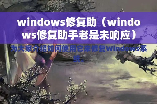 windows修复助（windows修复助手老是未响应）